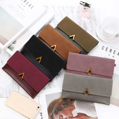 7 colors V Luxury Leather Wallet,woman purse