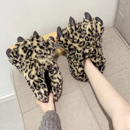 Bigfoot slippers Bear paw slippers Chunky slippers Unisex footwear Cozy comfort Novelty slippers Winter essentials Quirky fashion Furry footwear Unique gift idea