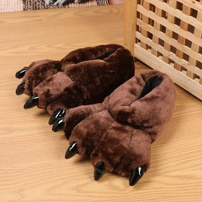 Bigfoot slippers Bear paw slippers Chunky slippers Unisex footwear Cozy comfort Novelty slippers Winter essentials Quirky fashion Furry footwear Unique gift idea