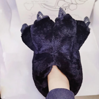 Bigfoot slippers Bear paw slippers Chunky slippers Unisex footwear Cozy comfort Novelty slippers Winter essentials Quirky fashion Furry footwear Unique gift idea