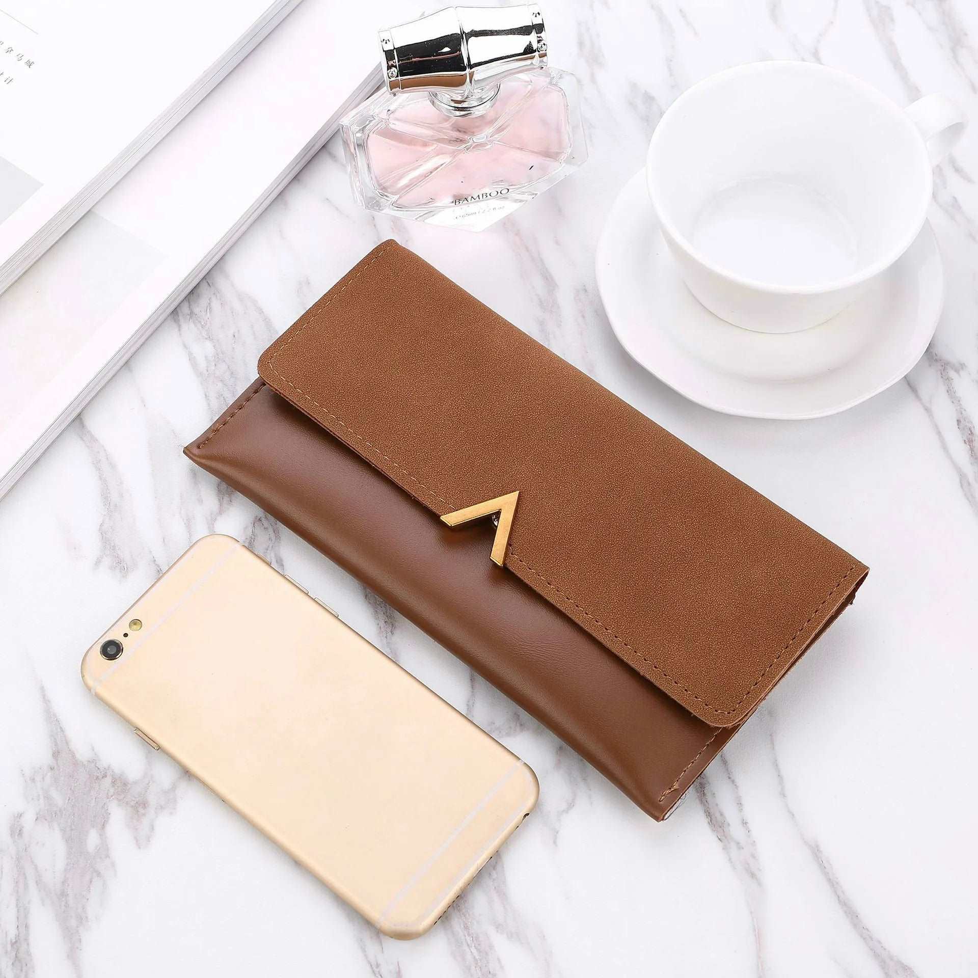 SHP Brown V Luxury Leather Wallet