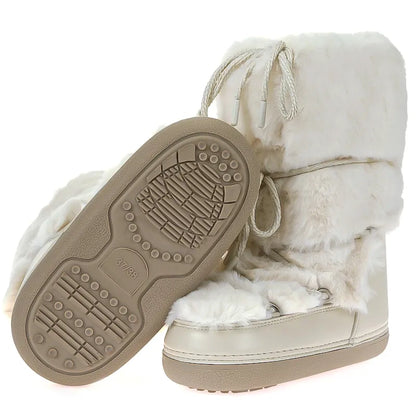 Snow Boot - Luxury furry boots ,woman boots for winter,white