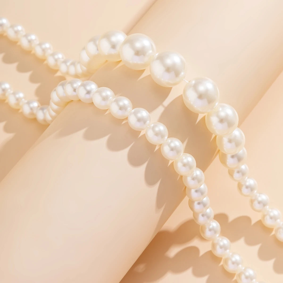 Elegant 2pcs/set Imitation Pearl Beaded Necklace