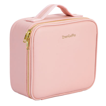  Travel Makeup Bag , Cosmetic Bag with LED Mirror for woman ,Pink