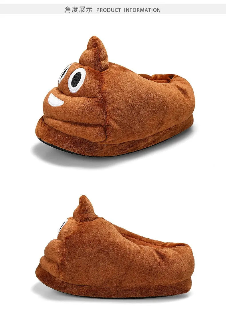 Poop slipper, Novelty footwear, Funny slippers, Quirky design, Bathroom humor, Plush poop, Comfy slippers, Unique gift idea, Whimsical footwear, Hilarious home accessory,