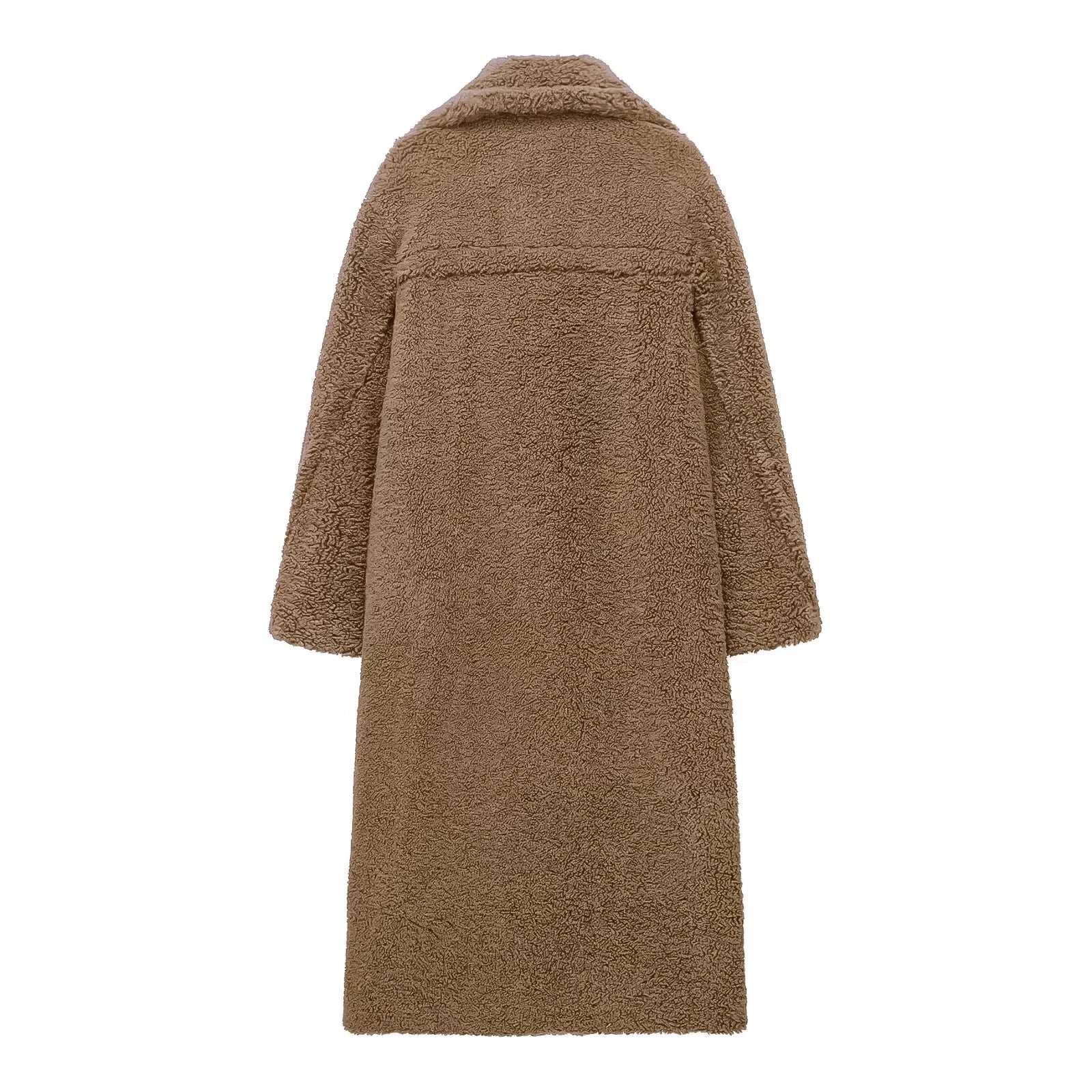 Fleece Overcoat , woman winter overcoat , woolen overcoat for winter ,Brown