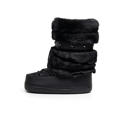  Snow Boot - Luxury Fluffy Furry , woman Boot fro winter