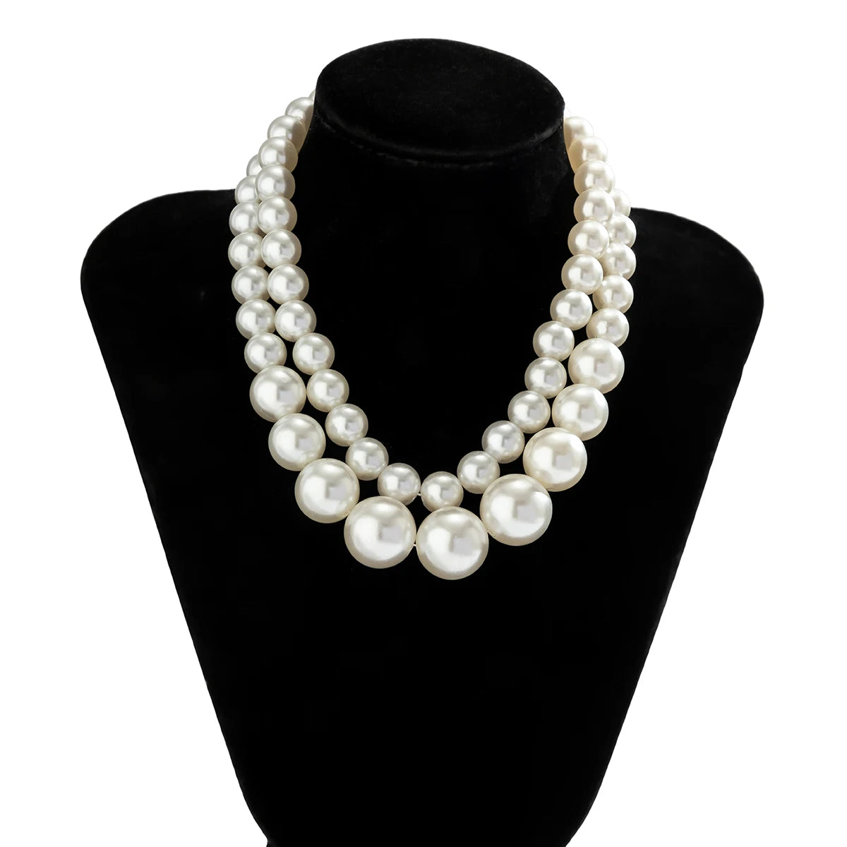 Elegant 2pcs/set Imitation Pearl Beaded Necklace