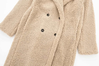 Fleece Overcoat , woman winter overcoat , woolen overcoat for winter ,White