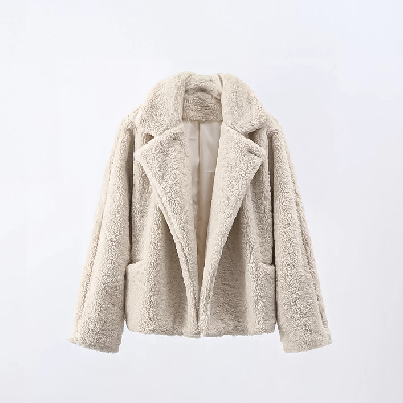  Lamb Wool Furry winter Jacket for woman