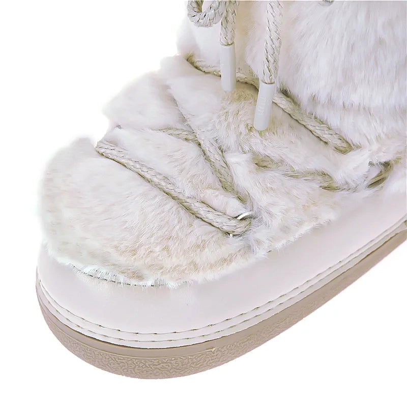 Snow Boot - Luxury furry boots ,woman boots for winter,white