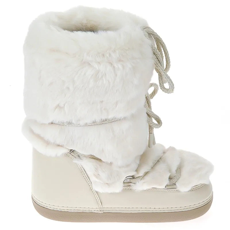 Snow Boot - Luxury furry boots ,woman boots for winter,white