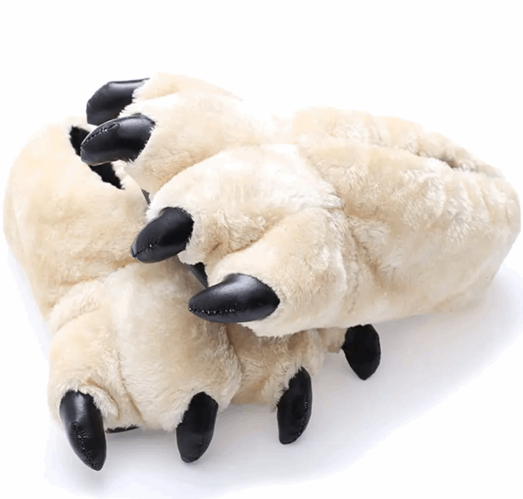 Bigfoot slippers Bear paw slippers Chunky slippers Unisex footwear Cozy comfort Novelty slippers Winter essentials Quirky fashion Furry footwear Unique gift idea