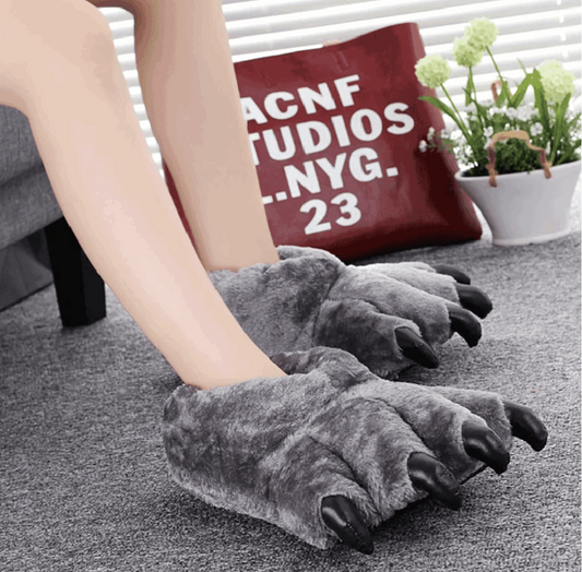 Bigfoot slippers Bear paw slippers Chunky slippers Unisex footwear Cozy comfort Novelty slippers Winter essentials Quirky fashion Furry footwear Unique gift idea