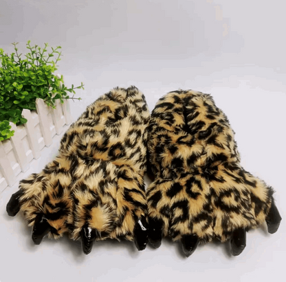 Bigfoot slippers Bear paw slippers Chunky slippers Unisex footwear Cozy comfort Novelty slippers Winter essentials Quirky fashion Furry footwear Unique gift idea