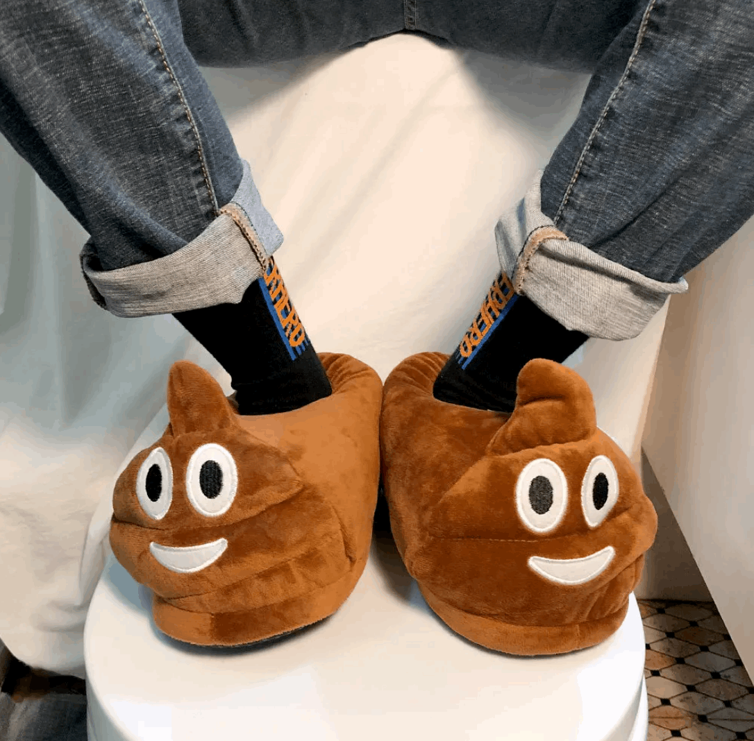 Poop slipper, Novelty footwear, Funny slippers, Quirky design, Bathroom humor, Plush poop, Comfy slippers, Unique gift idea, Whimsical footwear, Hilarious home accessory,