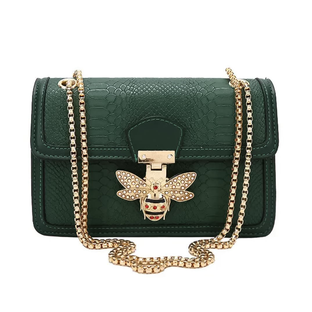 SHP Green Luxury Bee PU Crossbody Bag