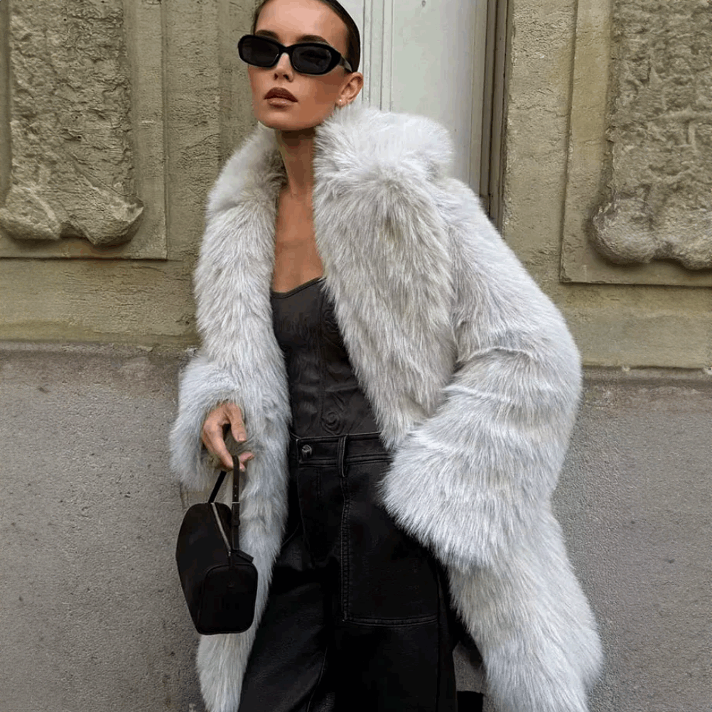  Faux Fur Long Coat , Furry coat for woman , winter Furry Long coat ,zara furry coat ,Trend furry coat