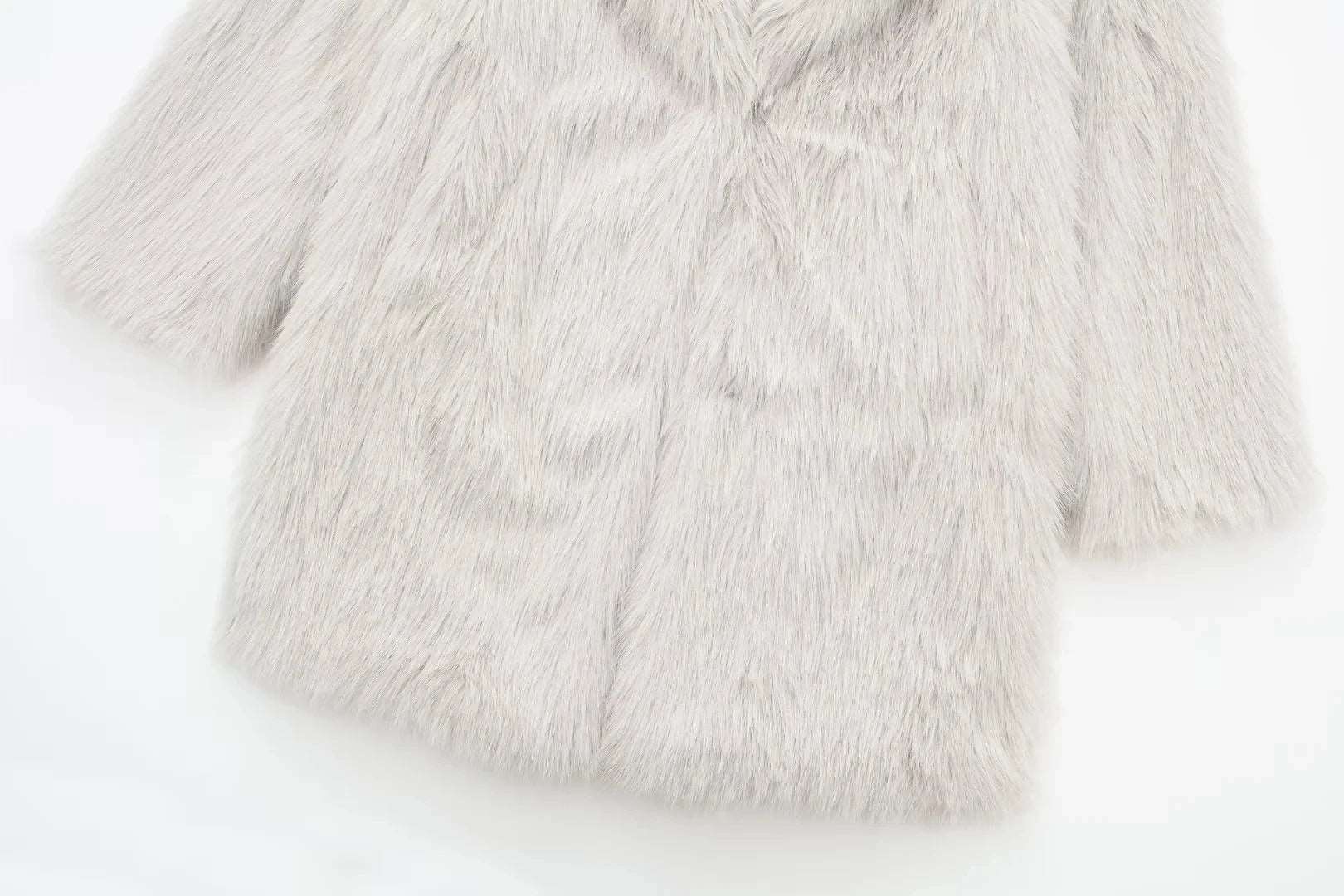  Faux Fur Long Coat , Furry coat for woman , winter Furry Long coat ,zara furry coat ,Trend furry coat details