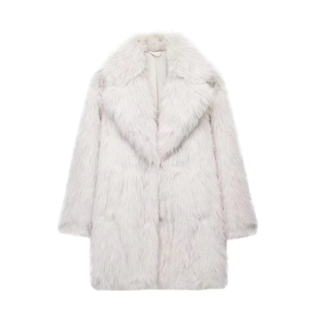  Faux Fur Long Coat , Furry coat for woman , winter Furry Long coat ,zara furry coat ,Trend furry coat