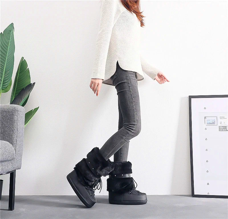  Snow Boot - Luxury Fluffy Furry , woman Boot fro winter