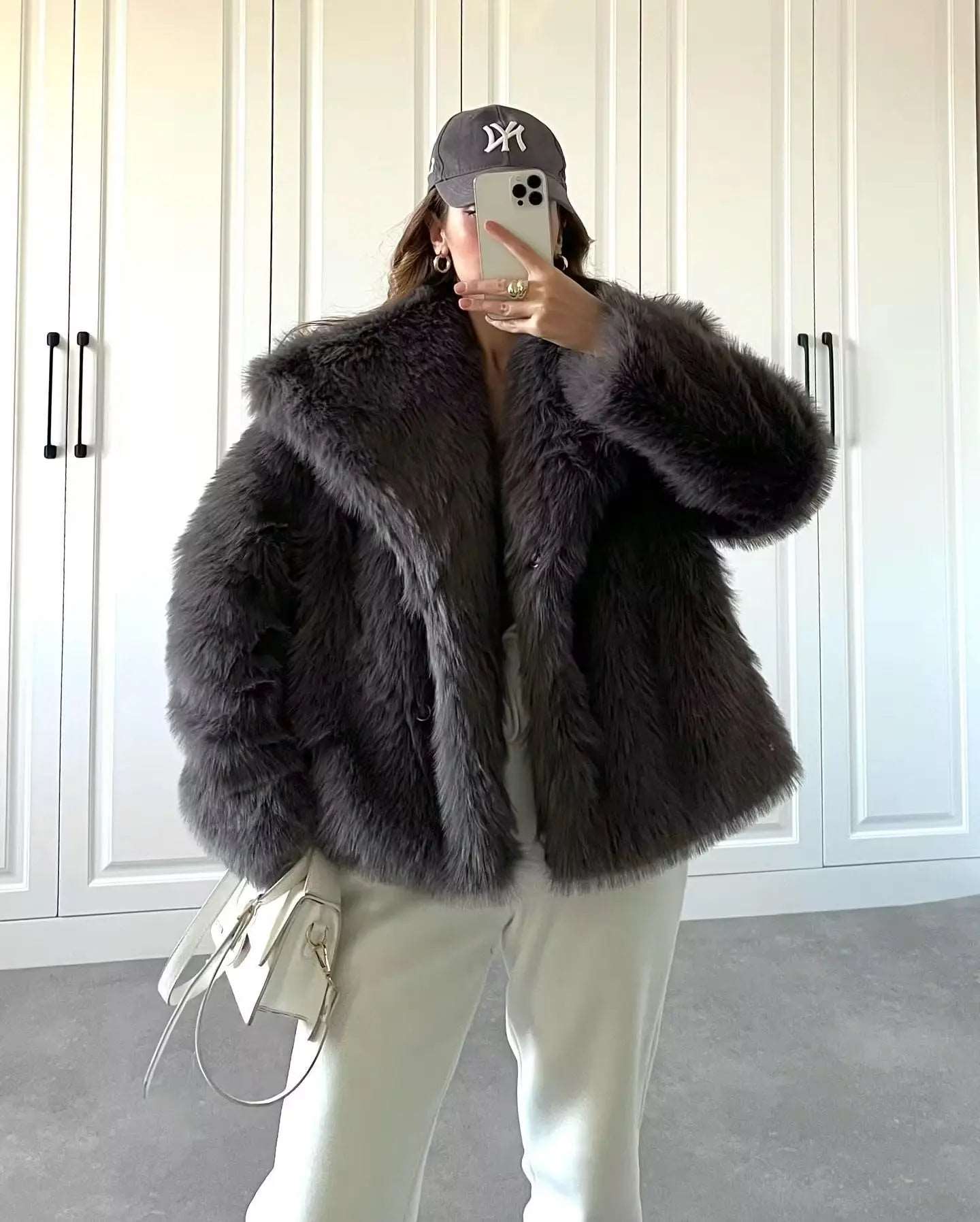  SHP Faux Fur Jacket , fashion coat , zara furry coat , Trend furry coat , woman furry coat for winter