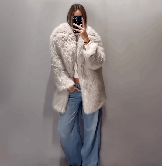  Faux Fur Long Coat , Furry coat for woman , winter Furry Long coat ,zara furry coat ,Trend furry coat